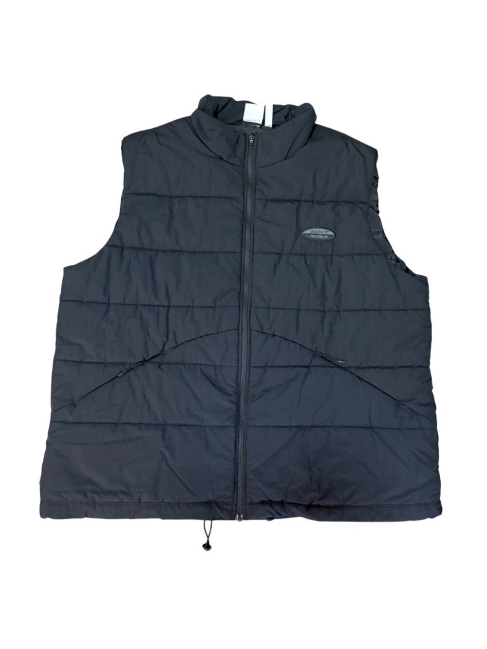 Adidas Mens Black Puffer Vest Full Zip Stand Collar Size 2XL